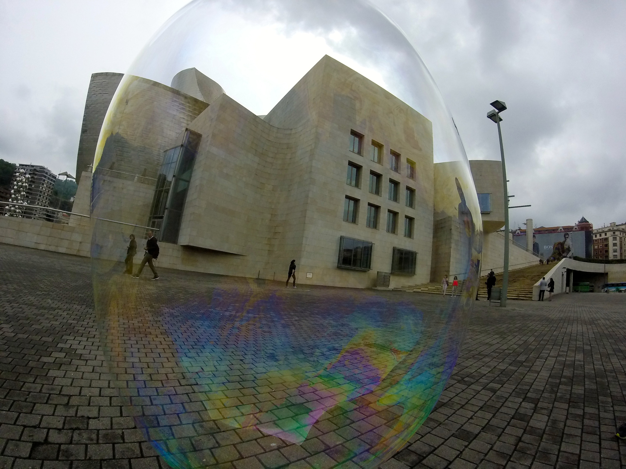 Bubble blowing in Bilbao