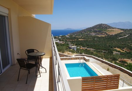 Villa in Kritsa, Crete: Balcony view looking towards Mirabello Bay