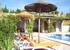 A view from the terrace towards the poolside kitchen