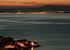 Night falling over Postira, Split in the background