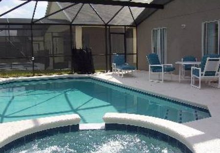 Villa in Glenbrook, Florida: Pool, Spa and extended deck with patio furniture
