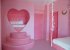 The pink room with heart entrance super size bed and extra hanging bed