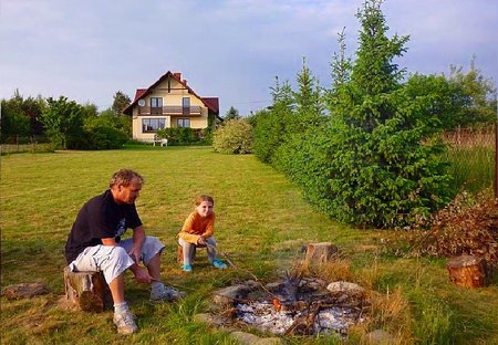House in Krakow, Poland: BACK GARDEN VIEW OF HOUSE