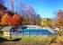 Community swimming pool in the Fall