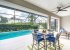 Pool finish is stained on bottom 
3 loungers and 4 pub style chairs