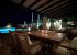 Night dining by pool