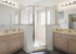Queen Guest Shower, twin vanities
