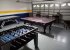 The games room has pool, air hockey, and foosball
