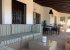 Large shaded terrace with dining area