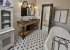 The master bathroom has a heated floor. 