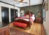 The romantic master bedroom has an extremely comfortable king bed.