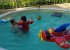 Kids play on the pool